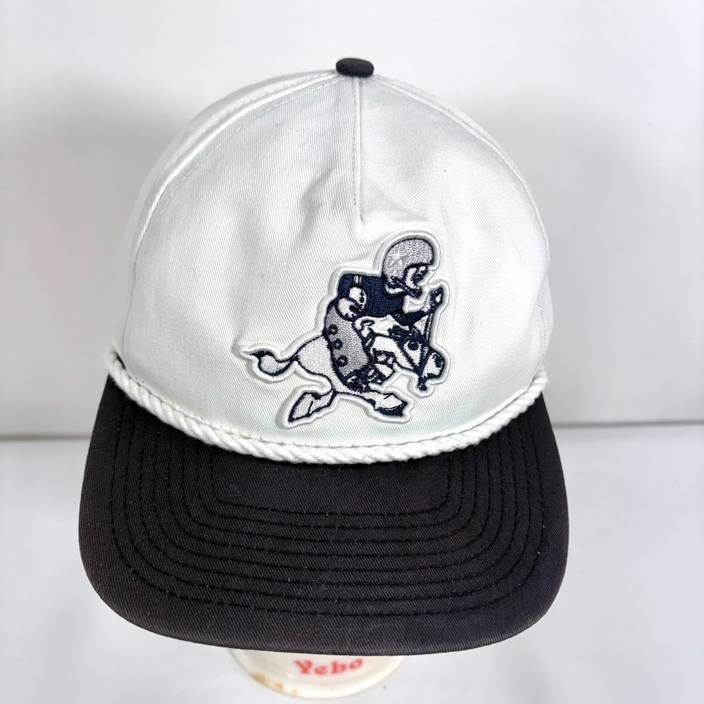 New Era Dallas Cowboys Snapback Hat White Navy Retro Logo Rope 9FIFTY NFL Cap